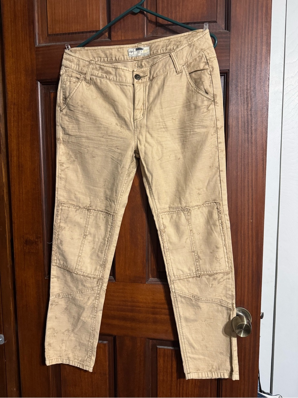 Free People Slim Straight Jeans in Tan